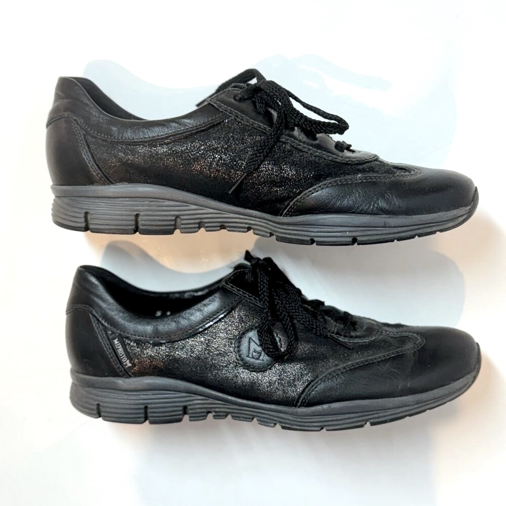 Mephisto Yael Sneakers Runoff Metallic Black Leather NO INSOLES 9